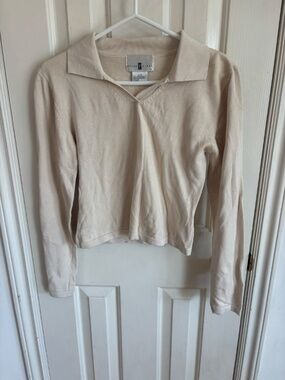 Vintage 90s y2k cream polo light sweater * accepting offers